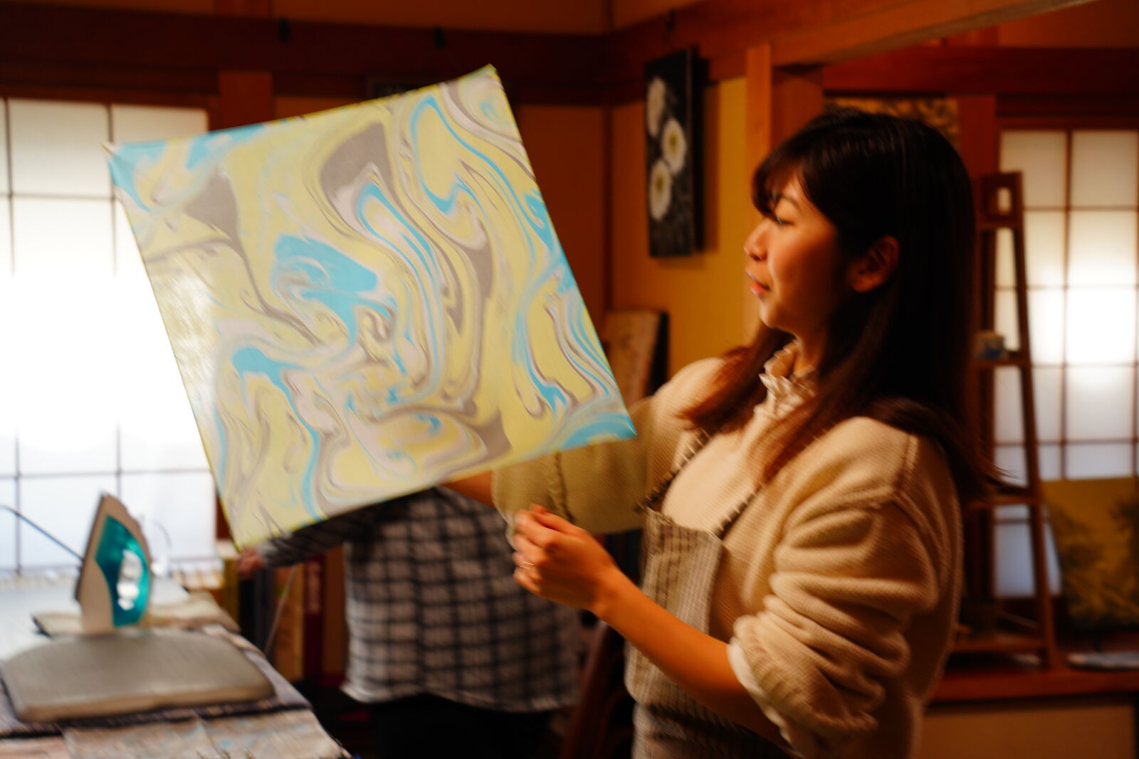 墨流し染体験